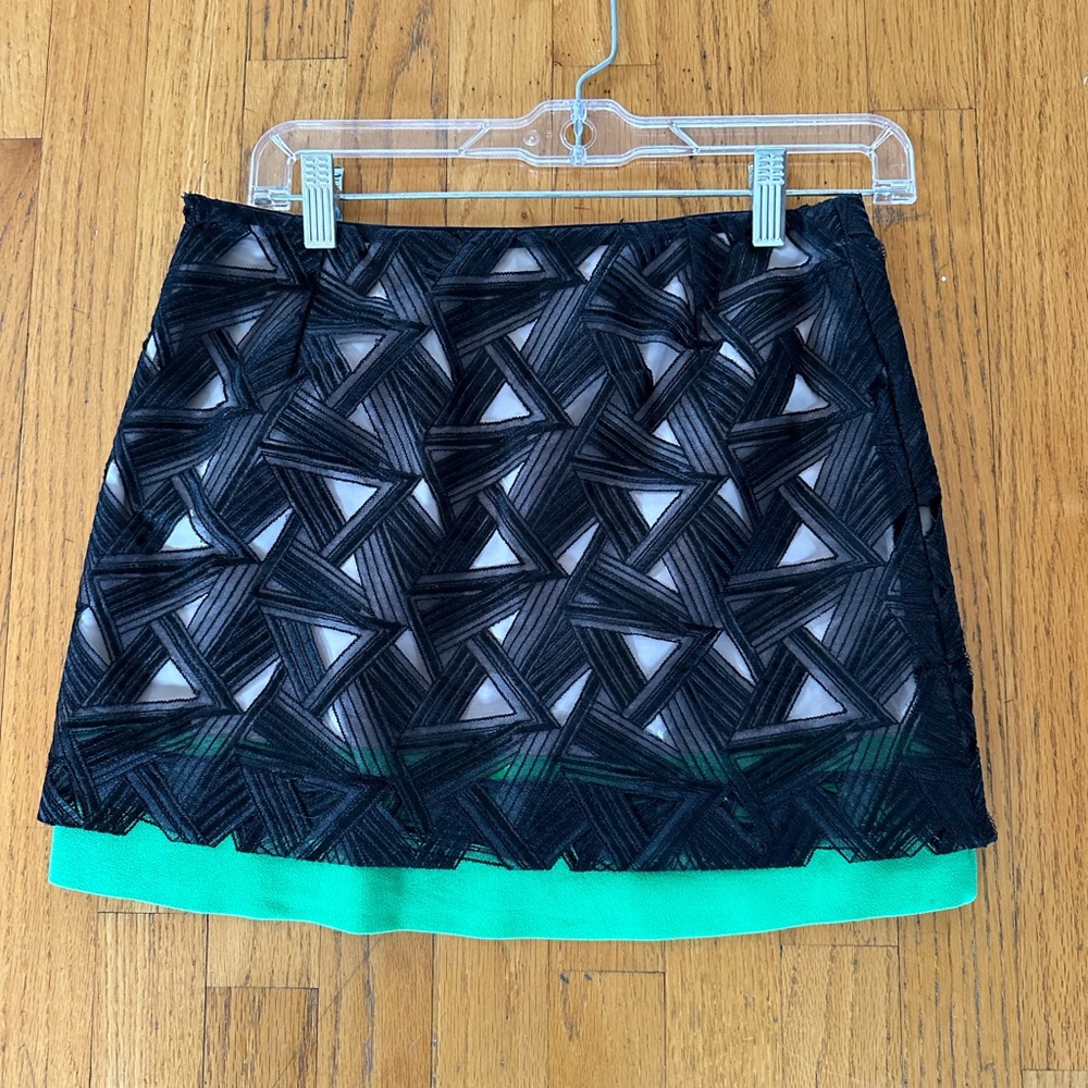 Diane von Furstenberg green and black skirt